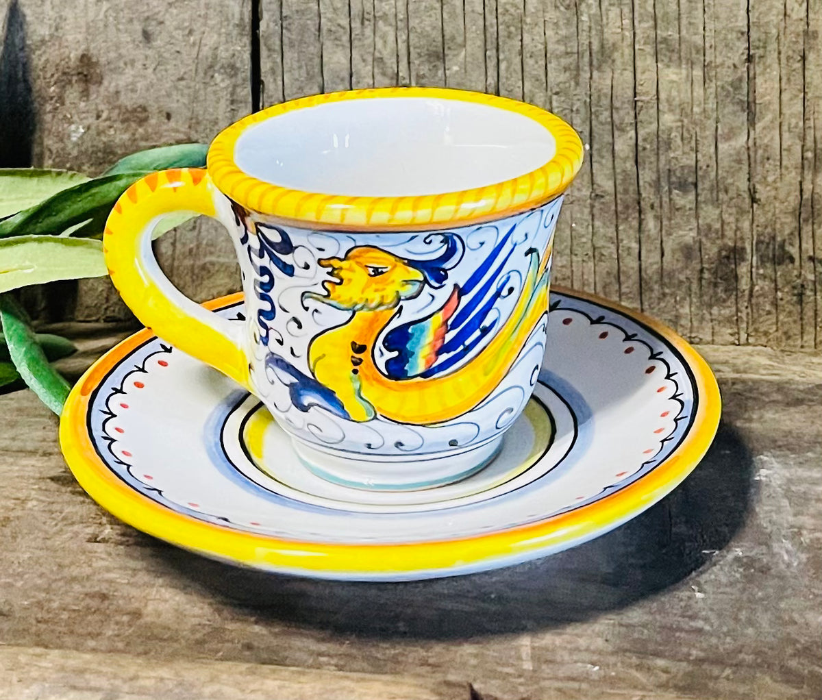 Handmade Italian Ceramics Espresso Cup & Saucer – Figone Olive Oil